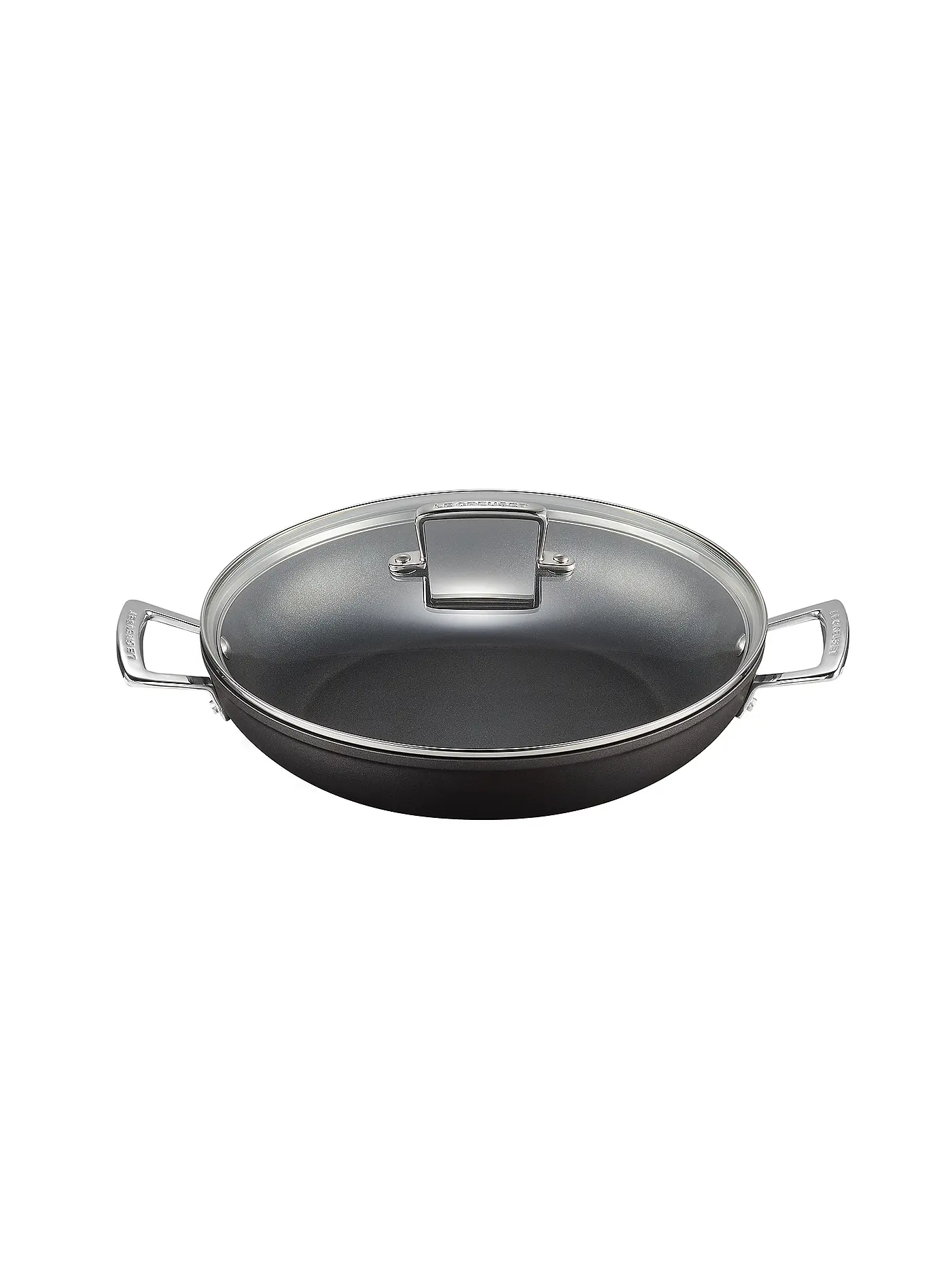 LE CREUSET | Aluminium-Antihaft Profipfanne mit Glasdeckel 30cm Schwarz | 